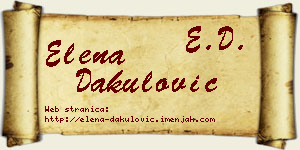 Elena Dakulović vizit kartica